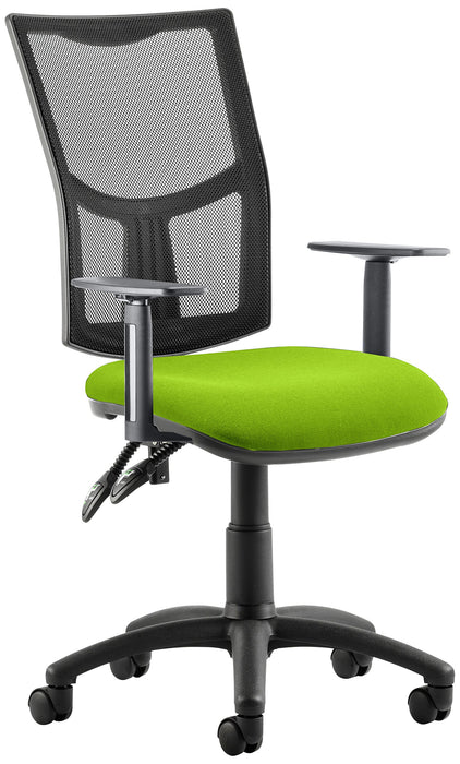 Dynamic Permanent Contact Backrest Task Operator Chair Height Adjustable Arms Eclipse II Myrrh Green Seat Medium Back