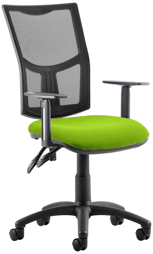 Dynamic Permanent Contact Backrest Task Operator Chair Height Adjustable Arms Eclipse II Myrrh Green Seat Medium Back