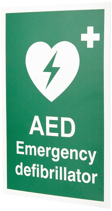 First Aid Sign AED Emergency Defibrillator Plastic 30 x 20 cm