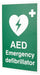 First Aid Sign AED Emergency Defibrillator Plastic 30 x 20 cm