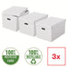 Esselte Home Storage Box 628286 Large 100% Recycled Cardboard White 355 x 510 x 305 mm Pack of 3