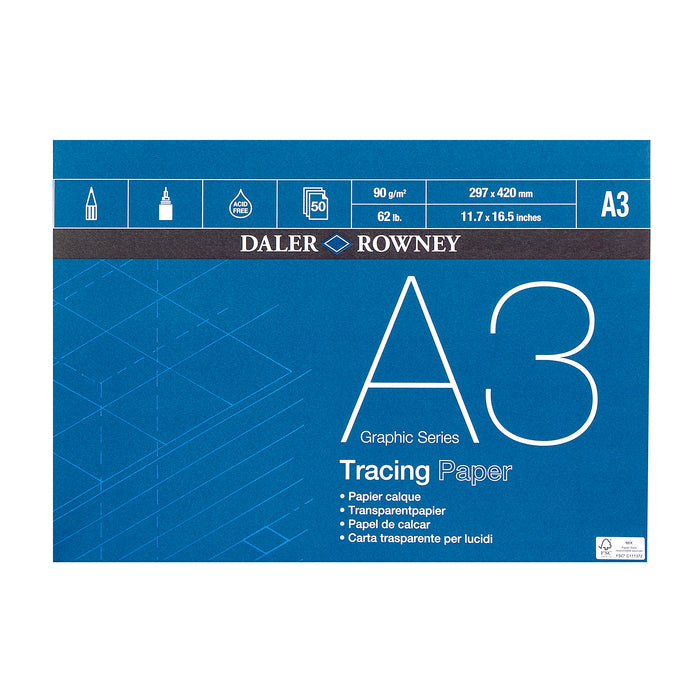 Daler-Rowney Pads 403240300 90 gsm A3 Clear 50 Sheets