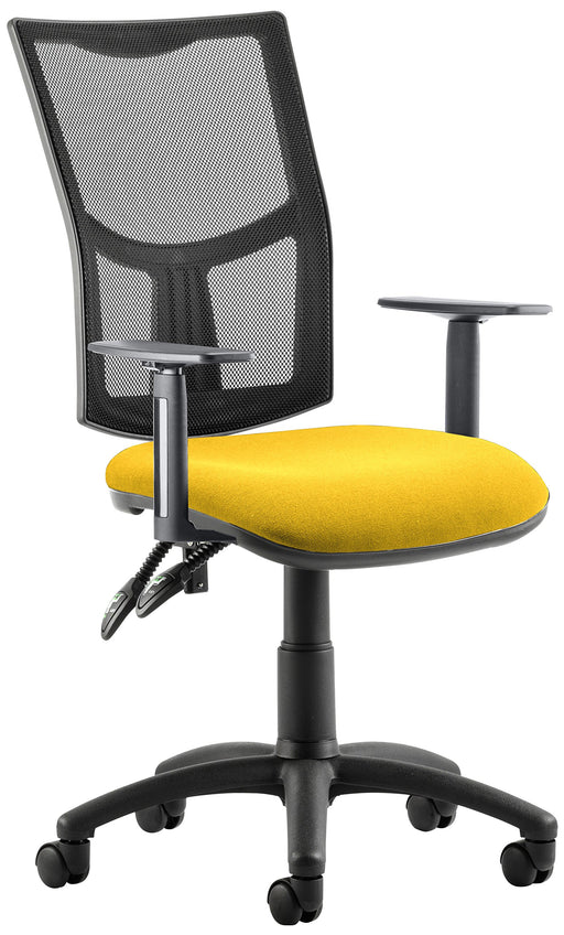 Dynamic Permanent Contact Backrest Task Operator Chair Height Adjustable Arms Eclipse Plus II Senna Yellow Seat Medium Back