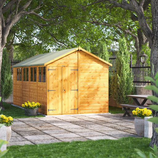 Power Garden Shed 188PADD Golden Brown 18x8