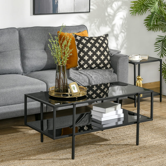 HOMCOM Coffee Table 839-441V00BK 550 (W) x 1,000 (D) x 455 (H) mm