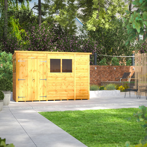 Power Garden Shed 104PPDD Golden Brown 10x4