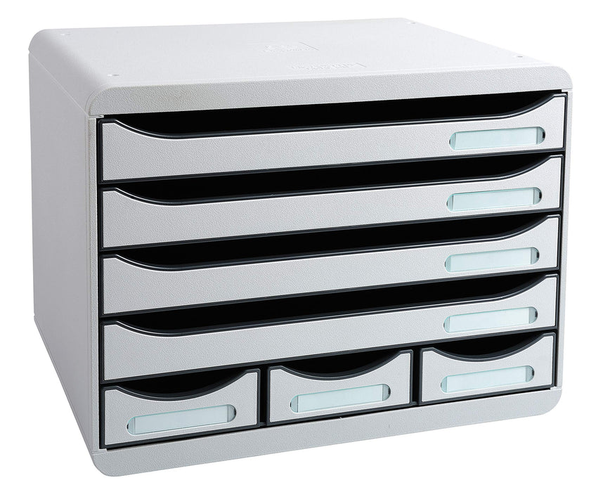 Exacompta Drawer Unit with 7 Drawers Store-Box Mini Plastic Light Grey 35.5 x 27 x 27.1 cm