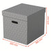 Esselte Home Storage Box 628289 Cube Large 100% Recycled Cardboard Grey 320 x 365 x 315 mm Pack of 3