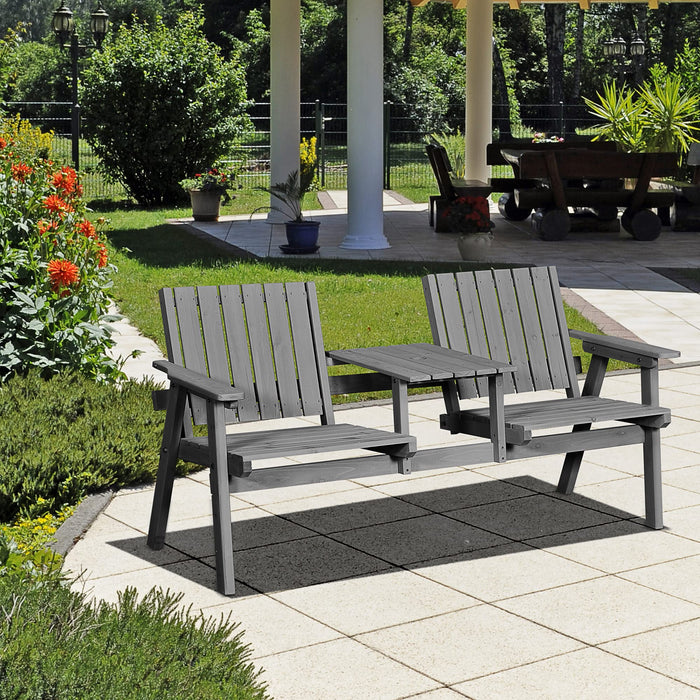 OutSunny Garden Bench Fir Grey 700 x 830 mm