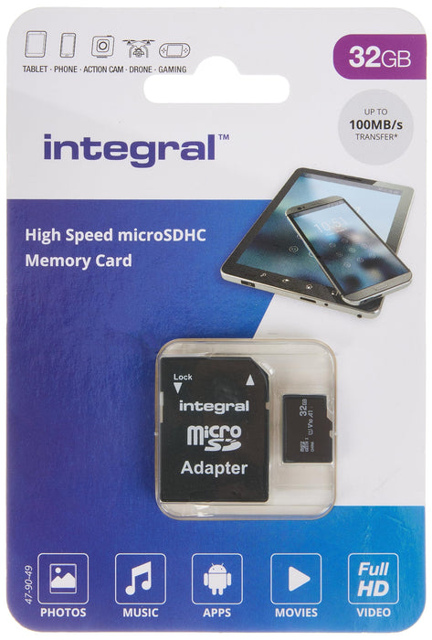 Integral Micro SDHC Flash Memory Card V10 32 GB