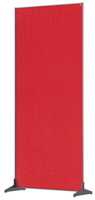 Nobo Freestanding Room Divider Screen Impression Pro 800mm x 1800mm x 300mm Felt, Metal Red