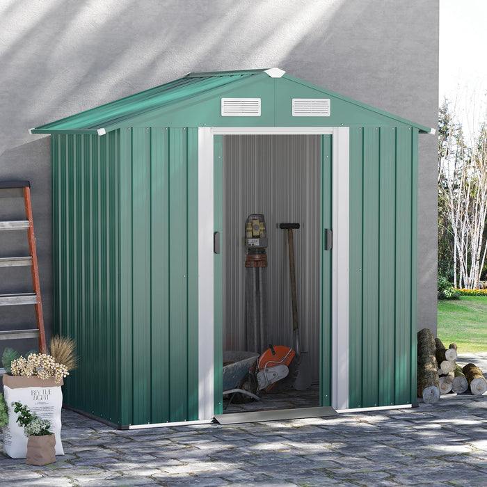 OutSunny Garden Shed 1.1 x 1.93 x 1.84 m Green