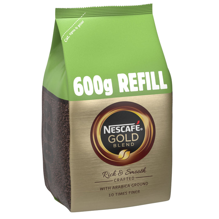 Nescafe Gold Blend Rich & Smooth Caffeinated Instant Coffee Pouch 600 g