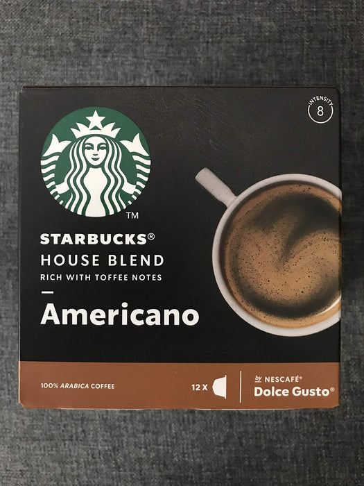 Starbucks Americano House Caffeinated Ground Coffee Pods Box Americano 8.5 g Pack of 12