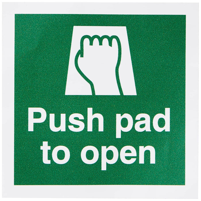 Exit Sign Push Pad Vinyl 10 x 10 cm