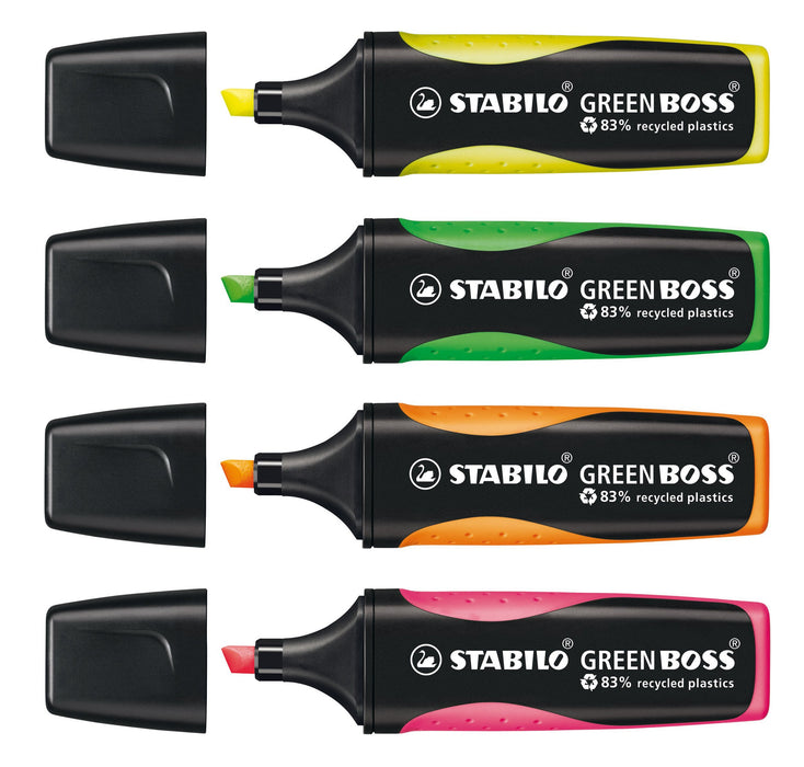 STABILO GREEN BOSS Highlighter Assorted Pack of 4