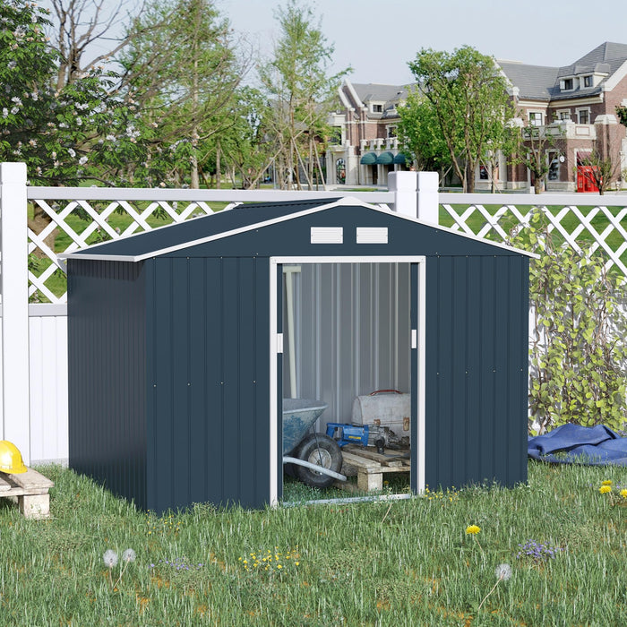 OutSunny Garden Shed 1.3 x 2.13 x 1.85 m Dark Grey