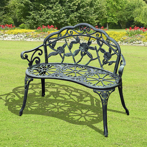 OutSunny Garden Bench 01-0794 Cast Aluminum Antique Green