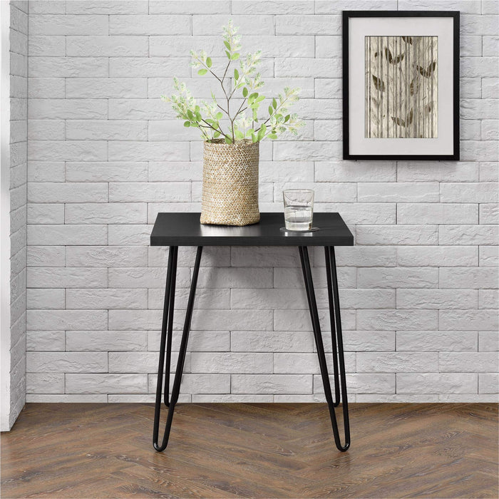 Alphason Rectangular End Table with Black Oak Coloured MDF Top and Black Oak Coloured Frame 5068296COM 495 x 495 x 559mm