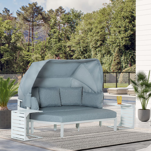 OutSunny Sofa 810 x 1,900 x 730 mm Aluminium, PP (Polypropylene), PL (Polyester) White