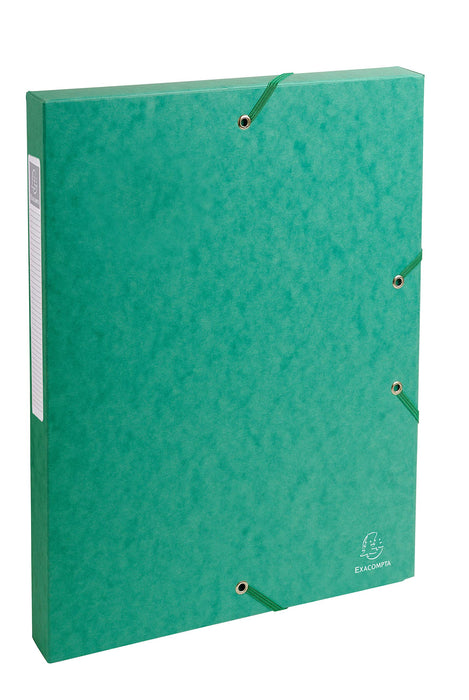 Exacompta Filing Box 50303E A4 Green Glossy Card 25 x 33 cm Pack of 8