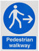 Mandatory Sign Pedestrian Walkway with Right Arrow Plastic 20 x 15 cm