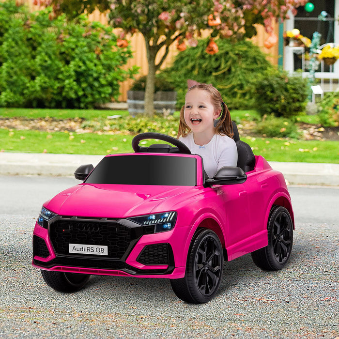 HOMCOM Audi RS Q8 6V Kids Electric Ride On Car Toy with Remote USB Pink