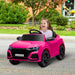 HOMCOM Audi RS Q8 6V Kids Electric Ride On Car Toy with Remote USB Pink