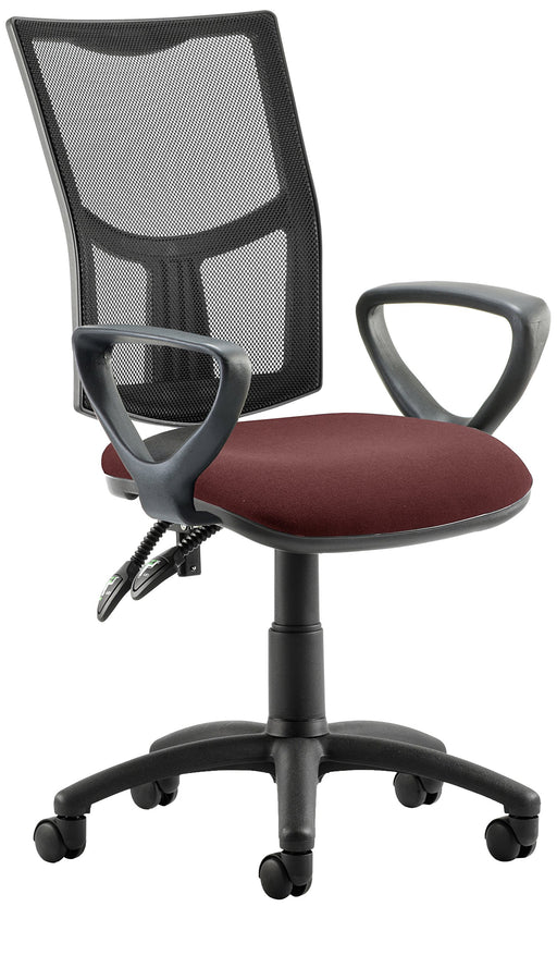 Dynamic Permanent Contact Backrest Task Operator Chair Loop Arms Eclipse II Black Back, Ginseng Chilli Seat Medium Back