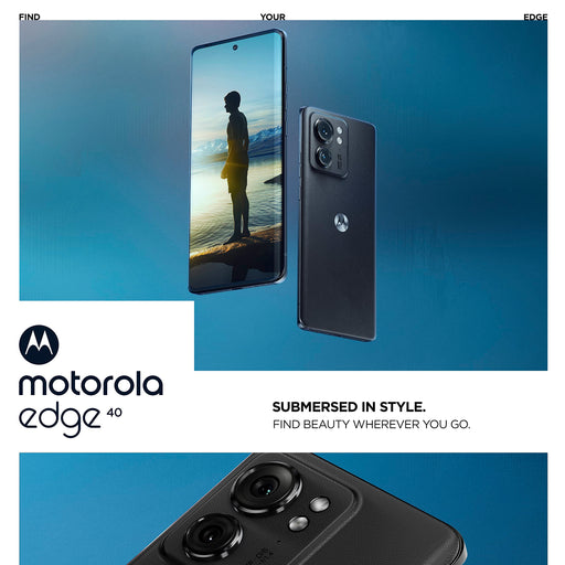 Motorola Moto Edge 40 - 5G smartphone - dual-SIM - RAM 8 GB / Internal Memory 256 GB - OLED display - 6.55" - 2400 x 1080 pixels (144 Hz) - 2x rear cameras 50 MP, 13 MP - front camera 32 MP - nebula green