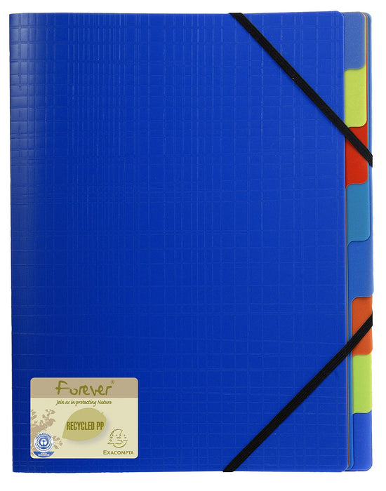 Exacompta 3 Flap Folder Special format PP (Polypropylene) 8 Part Blue 552572E 24.5 (W) x 1 (D) x 32 (H) cm Pack of 5