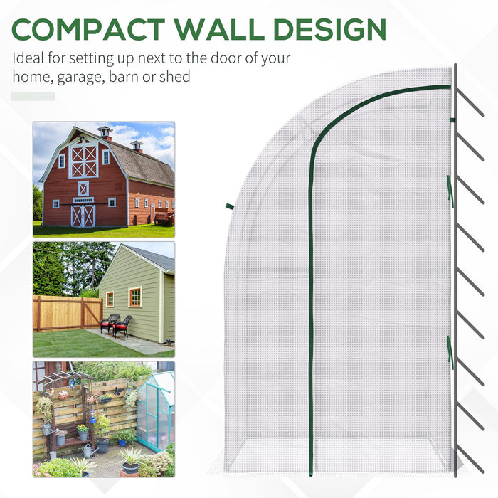 OutSunny Lean to Greenhouse White 143 X 118 X 212 cm