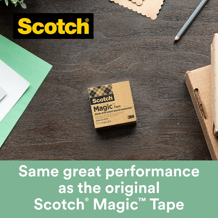 Scotch Magic Tape Transparent 19 mm x 33 m Small Core PP (Polypropylene) Pack of 9