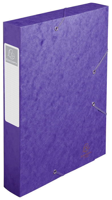 Exacompta Filing Box 16015H A4 Purple 600gsm Pressboard 25 x 33 cm Pack of 10