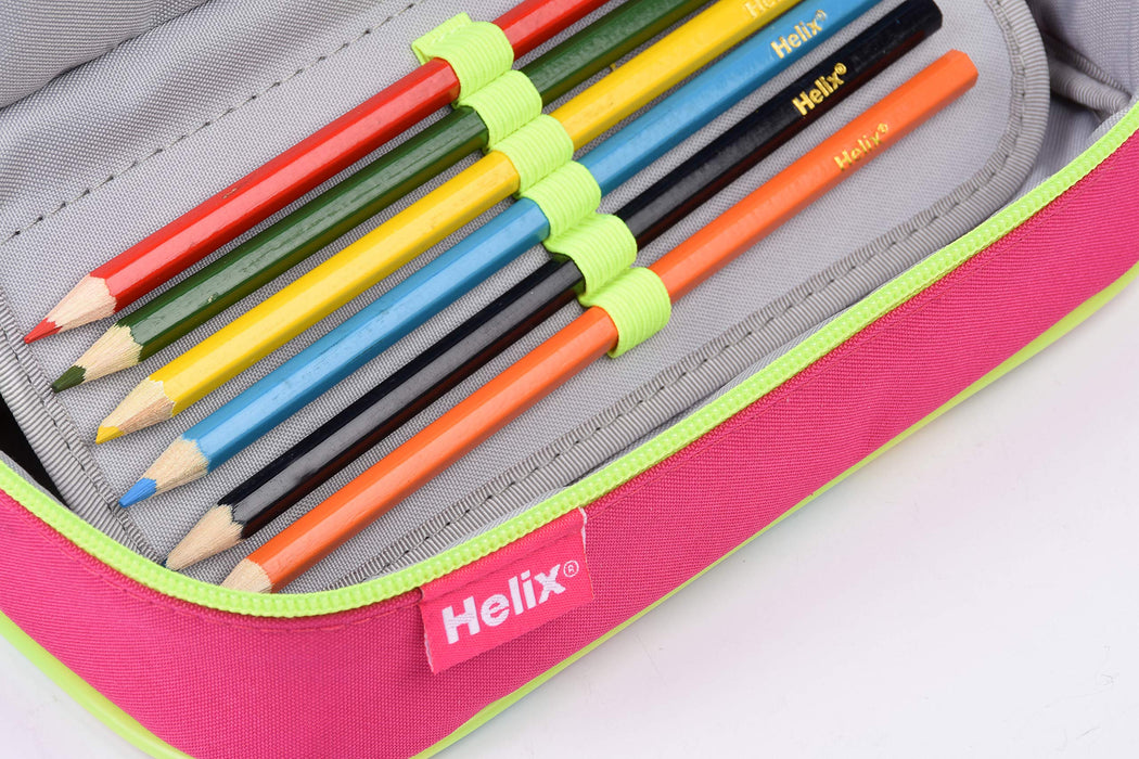 Helix Jumbo Pencil Case 11 x 6.2 x 22.8 cm Neon/Pink