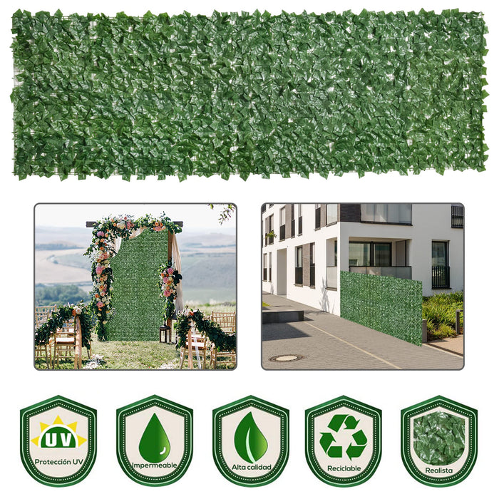 Outsunny Artificial Leaf Screen Panel 844-200 Dark Green 3000 mm x 1000 mm