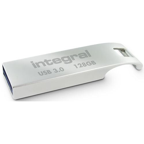 Integral USB 3.0 Flash Drive Metal Arc 128 GB Silver