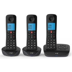 BT Essential DECT TAM Cordless Telephone 90659 Black Pack of 3