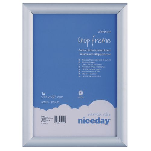 Niceday Wall Mountable Snap Frame 978915 DIN A4 210 x 297 mm Silver