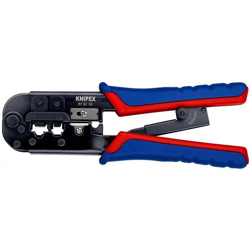 Knipex Crimp lever pliers for Western plugs Western connector RJ11/12 (6-pin) 9.65 mm, RJ45 (8-pin)11.68 mm