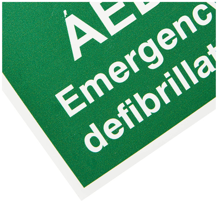 First Aid Sign AED Emergency Defibrillator Plastic 20 x 15 cm