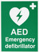 First Aid Sign AED Emergency Defibrillator Plastic 20 x 15 cm