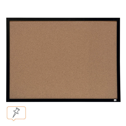 Nobo Small Wall Mountable Notice Board 1903776 Cork Thin Black Frame 585 x 430 mm Brown