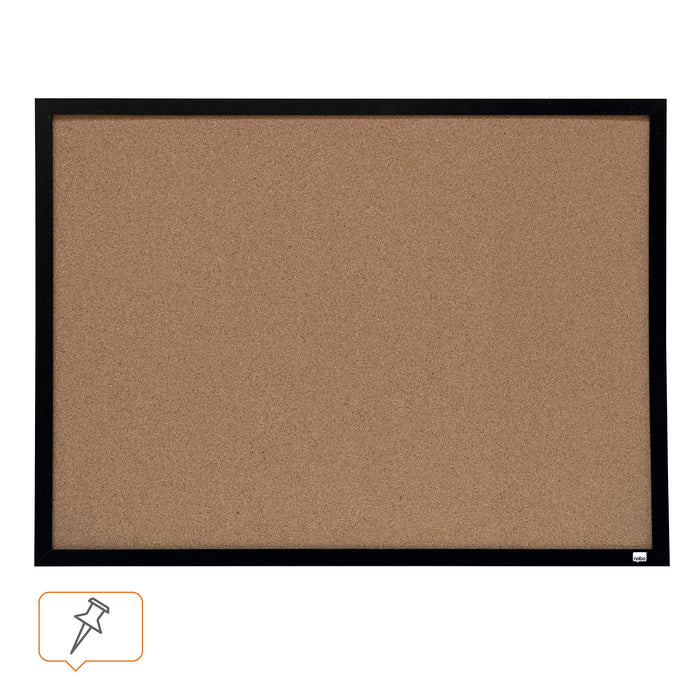 Nobo Small Wall Mountable Notice Board 1903776 Cork Thin Black Frame 585 x 430 mm Brown