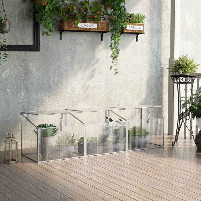 OutSunny Greenhouse Outdoors Waterproof Silver,Transparent 510 mm x 1800 mm x 510 mm