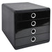 Exacompta Drawer Unit with 4 Drawers Pop-Box Plastic Black, Silver 27.8 x 34.7 x 26.7 cm