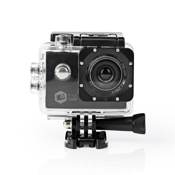 Nedis Action Cam - 720p@30fps, 5 MPixel, Waterproof up to: 30.0 m, Mounts included - Black