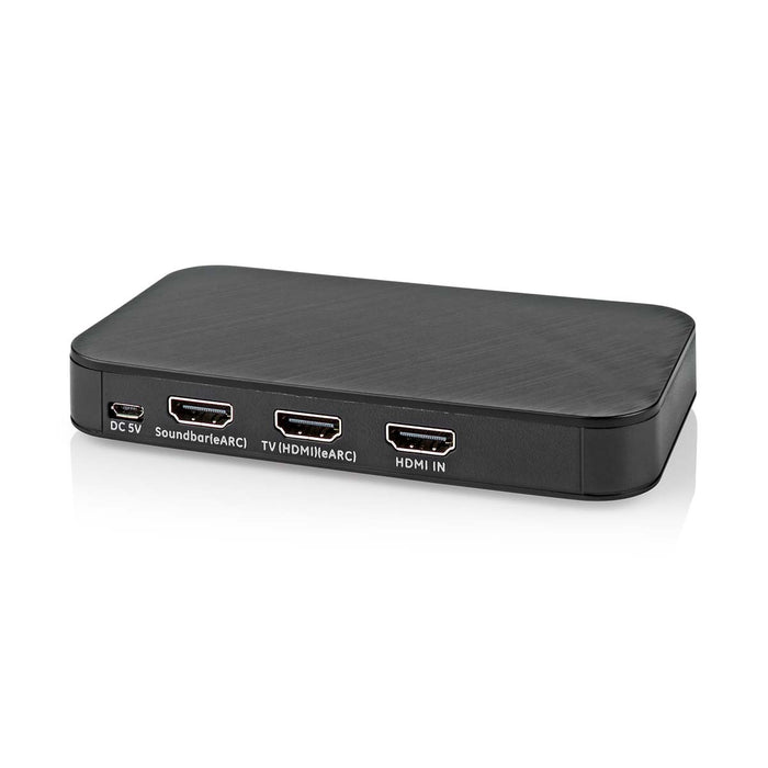 Nedis Digital Audio Converter - 2-way, Connection input: DC Power / 1x HDMI Input, Connection output: 2x HDMI Output, Automatic - Anthracite