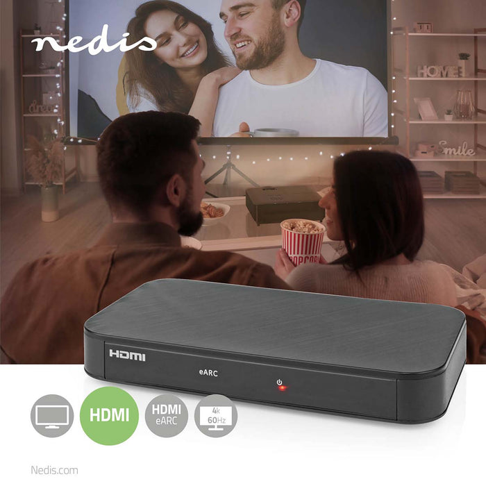 Nedis Digital Audio Converter - 2-way, Connection input: DC Power / 1x HDMI Input, Connection output: 2x HDMI Output, Automatic - Anthracite