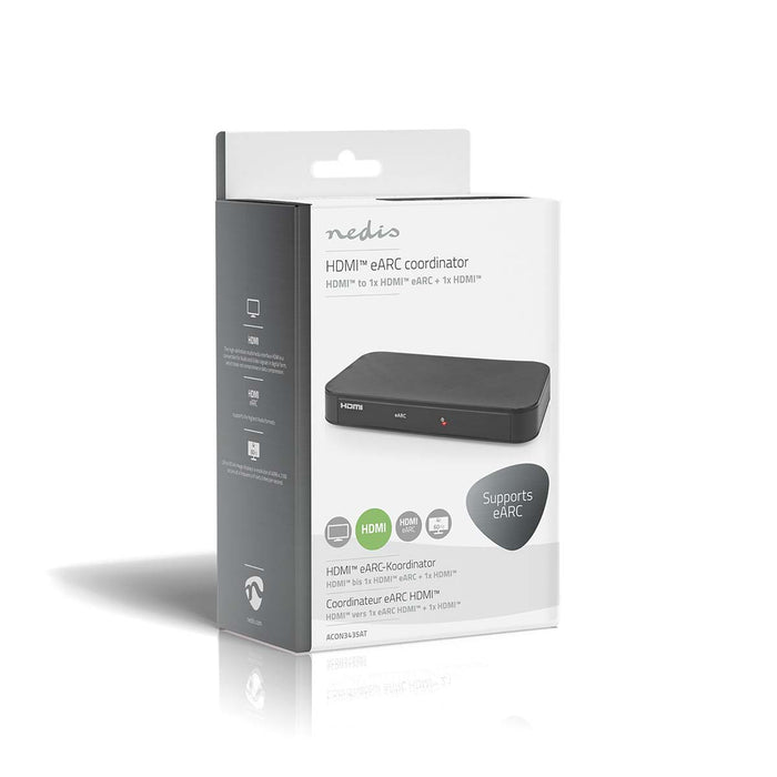 Nedis Digital Audio Converter - 2-way, Connection input: DC Power / 1x HDMI Input, Connection output: 2x HDMI Output, Automatic - Anthracite